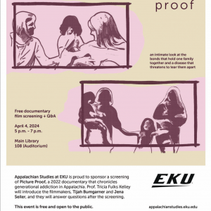 a graphic for the Picture Proof screening at EKU on April 4